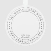 Das beste einfache Foto der Nana-Klassik Ornament (Rückseite)