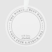 Das beste einfache Foto der Nana-Klassik Ornament (Vorderseite)