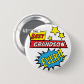 Das beste Enkelbuch des Pop Art Comic Button (Vorne & Hinten)