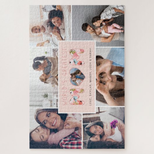 Das beste Foto Collage & Blumenmuster der Welt für Puzzle (Vertikal)