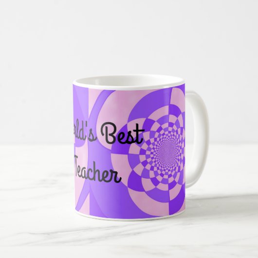 Das beste Fraktal Design für Lehrer der Welt Kaffeetasse (VorderseiteRechts)