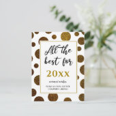 Das Beste für das Neujahrsgeschäft Modernes Gold Postkarte (Stehend Vorderseite)