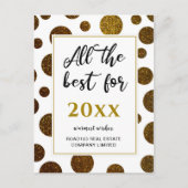 Das Beste für das Neujahrsgeschäft Modernes Gold Postkarte (Vorderseite)