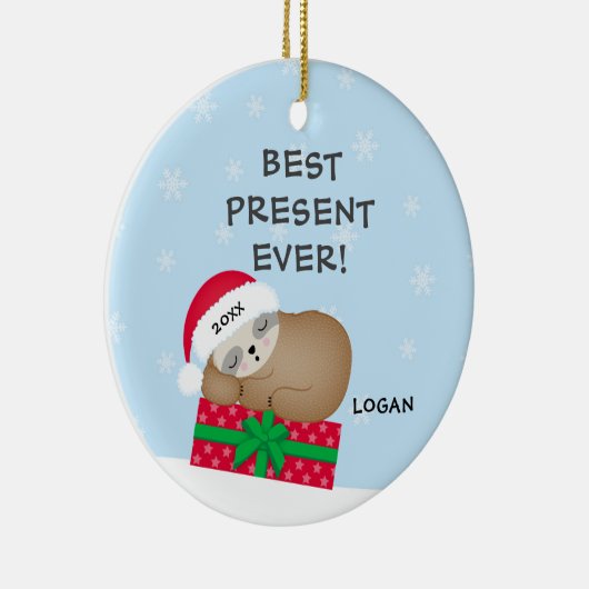 Das beste Geschenk aller Zeiten Baby's First Chris Keramik Ornament (Rechts)