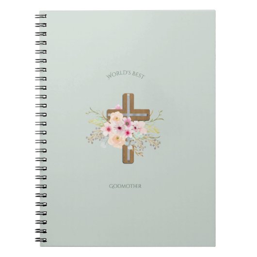 Das beste Geschenk der GODMOTHER-Welt - Blumenkreu Notizblock (Vorderseite)