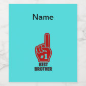 Das beste Geschenk für den Bruder der angepassten  Weinetikett (Einzelnes Label)