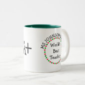 Das beste Geschenk für Lehrer der personalisierten Zweifarbige Tasse (VorderseiteRechts)