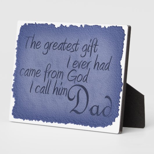 Das beste Geschenk kam von Gott, den ich ihn Vater Fotoplatte (Seite)