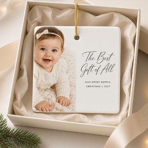 Das beste Geschenk überhaupt Personalisiertes Baby Keramikornament
