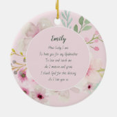 Das beste GODMOTHER-POEM der Welt - Blumenkreuz Keramik Ornament (Hinten)