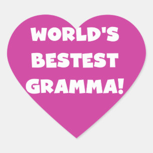 Das beste Gramma Schwarz oder Weiß der Welt Herz-Aufkleber
