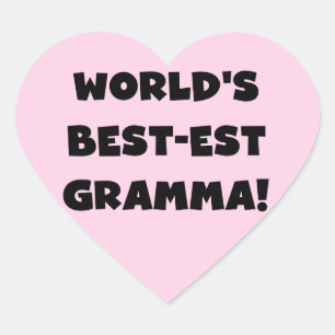 Das beste Gramma Schwarz oder Weiß der Welt Herz-Aufkleber