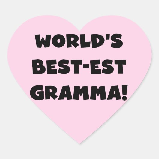 Das beste Gramma Schwarz oder Weiß der Welt Herz-Aufkleber (Vorderseite)