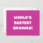 Das beste Gramma Schwarz oder Weiß der Welt Postkarte (Vorne/Hinten)