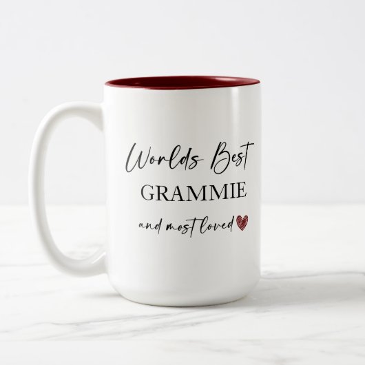 Das beste Grammie- und Lieblingsgeschenk für Fotos Zweifarbige Tasse (Links)