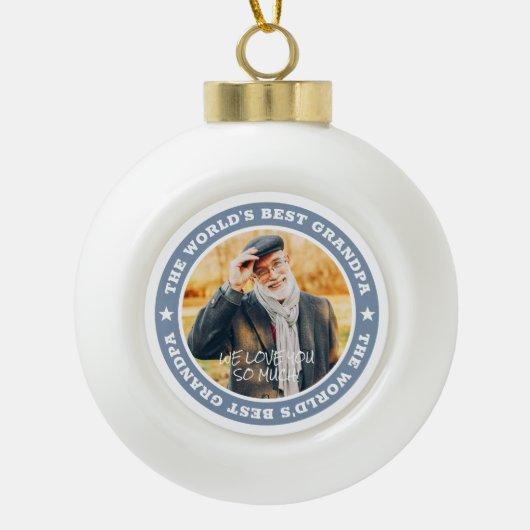 Das beste Grand Modern Star Custom Foto der Welt Keramik Kugel-Ornament (Vorderseite)