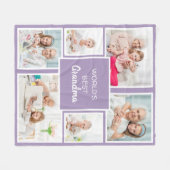 Das beste Grandma der Welt 6 Foto Collage Lila Fleecedecke (Vorderseite (Horizontal))
