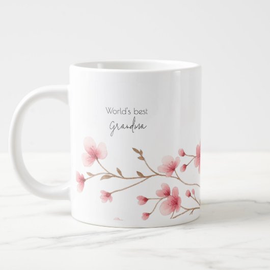 Das beste Grandma der Welt - Pastel und Blumen Per Jumbo-Tasse (Links)