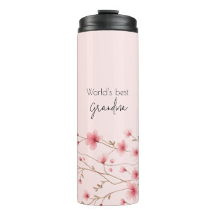 Das beste Grandma der Welt - Pastel und Blumen Per Thermosbecher