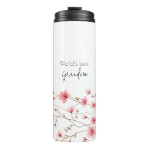 Das beste Grandma der Welt - Pastel und Blumen Per Thermosbecher