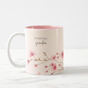 Das beste Grandma der Welt - Pastel und Blumen Per Zweifarbige Tasse