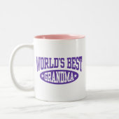 Das beste Grandma der Welt Zweifarbige Tasse (Links)