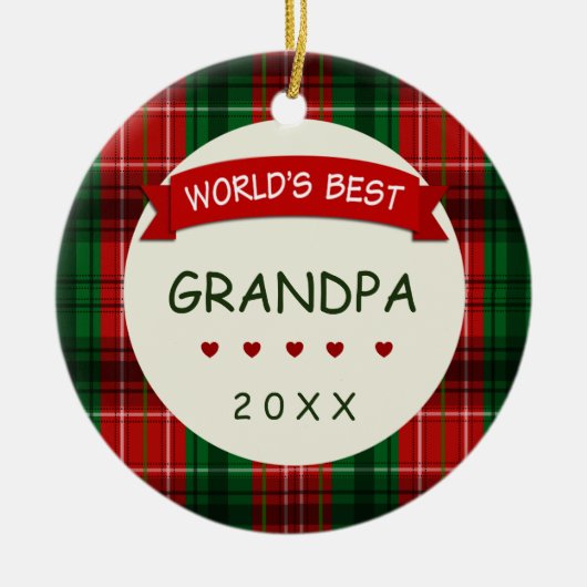 Das beste Grandpa der Welt (irgendein Name) Keramik Ornament (Vorne)