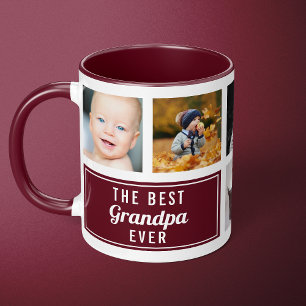 Das beste Grandpa-Foto für Burgund Collage Tasse