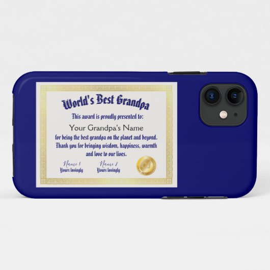 Das beste Grandpa-Zertifikat der modernen Funny Wo Case-Mate iPhone Hülle (Rückseite (Horizontal))