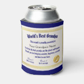 Das beste Grandpa-Zertifikat der modernen Funny Wo Dosenkühler (Kanne Rückseite)