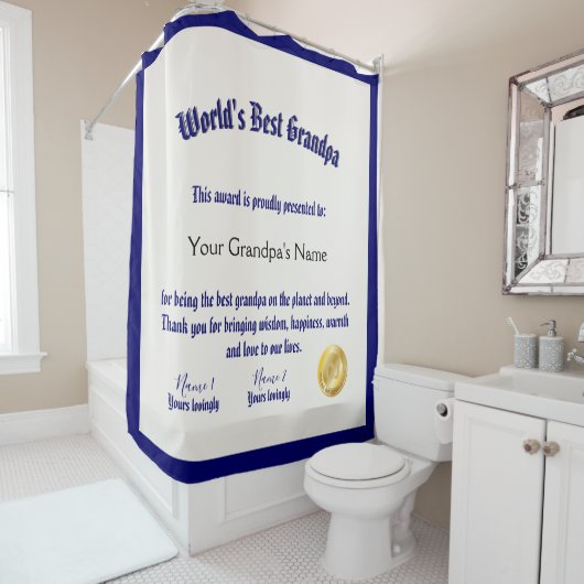 Das beste Grandpa-Zertifikat der modernen Funny Wo Duschvorhang (Beispiel)