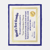 Das beste Grandpa-Zertifikat der modernen Funny Wo Fleecedecke (Vorderseite)