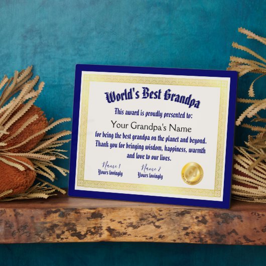 Das beste Grandpa-Zertifikat der modernen Funny Wo Fotoplatte (Seite)