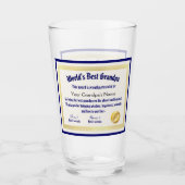 Das beste Grandpa-Zertifikat der modernen Funny Wo Glas (Vorderseite)