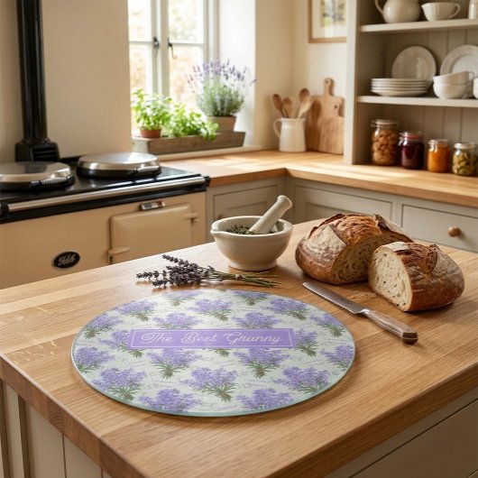 Das beste Granny Lavender Personalisierte Glas Schneidebrett