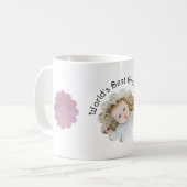 Das beste GroßmutterFoto der Welt in Blume Custom Kaffeetasse (Vorderseite Links)