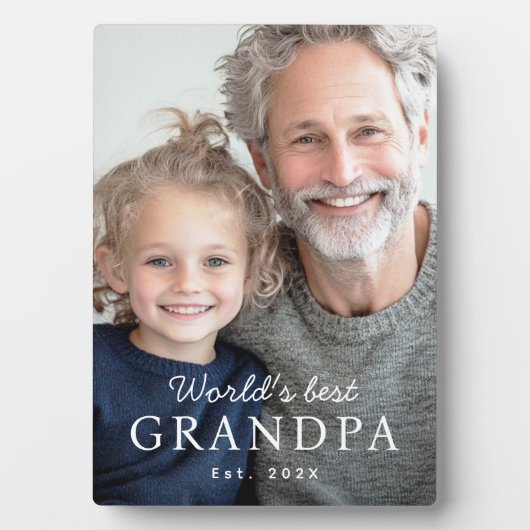 Das beste Großvater der Welt im Jahr Fotoplatte (Vorderseite)
