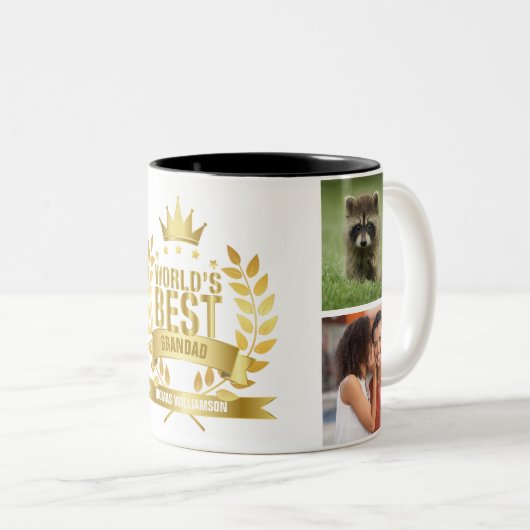 Das beste Großvater-Großvater-Großvater-Foto der W Zweifarbige Tasse (VorderseiteRechts)