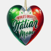 Das Beste Herz der italienischen Mama der Welt Keramik Ornament (Rechts)