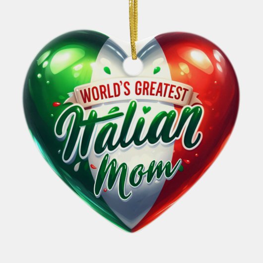 Das Beste Herz der italienischen Mama der Welt Keramik Ornament (Vorne)