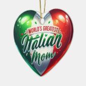 Das Beste Herz der italienischen Mama der Welt Keramik Ornament (Links)