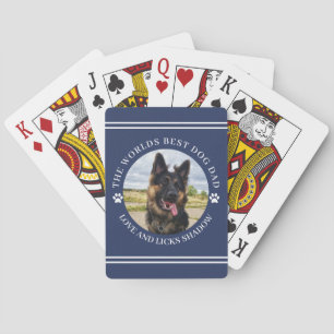 Das beste Hunde-Vater-Foto blau Spielkarten