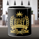 Das beste Husband Gold Black der Welt Zweifarbige Tasse<br><div class="desc">Personalisieren Sie für den besten Mann der Welt,  um ein einzigartiges Geschenk zu schaffen. Eine perfekte Art,  ihm zu zeigen,  wie phantastisch er jeden Tag ist. Entwickelt von Thisisnotme©</div>