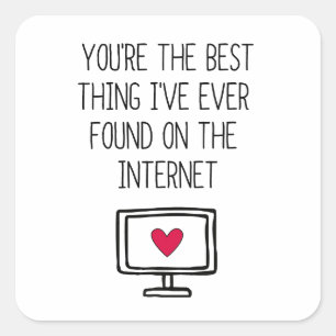 Das Beste im Internet   Online Verabreden   Quadratischer Aufkleber