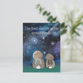 Das Beste im Leben ist nicht das sonnige Kaninchen Postkarte (Stehend Vorderseite)