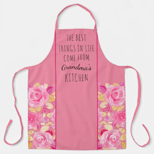 Das Beste im Leben Omas Küche Rosa Blumenmuster Schürze
