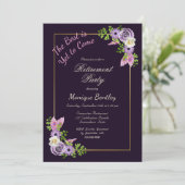 Das Beste ist noch nicht Lila Blumenwesen Einladung (Stehend Vorderseite)