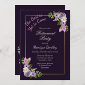 Das Beste ist noch nicht Lila Blumenwesen Einladung (Vorne/Hinten)