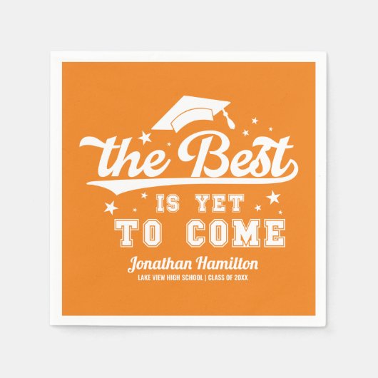 Das Beste ist noch nicht, Orange Grad Party zu kom Serviette (Vorderseite)