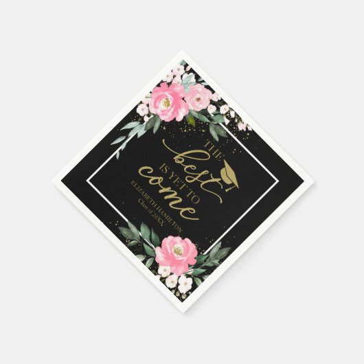 Das Beste ist noch nicht zu kommen heißen rosa Blu Serviette (Ecke)